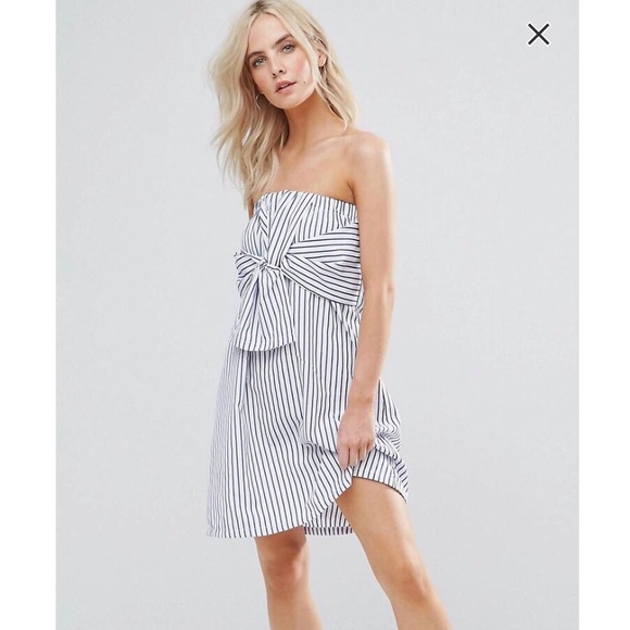 asos blue and white striped dress